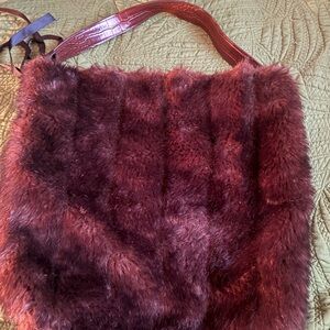 Luxurious Faux Fur Brown Tote Bag